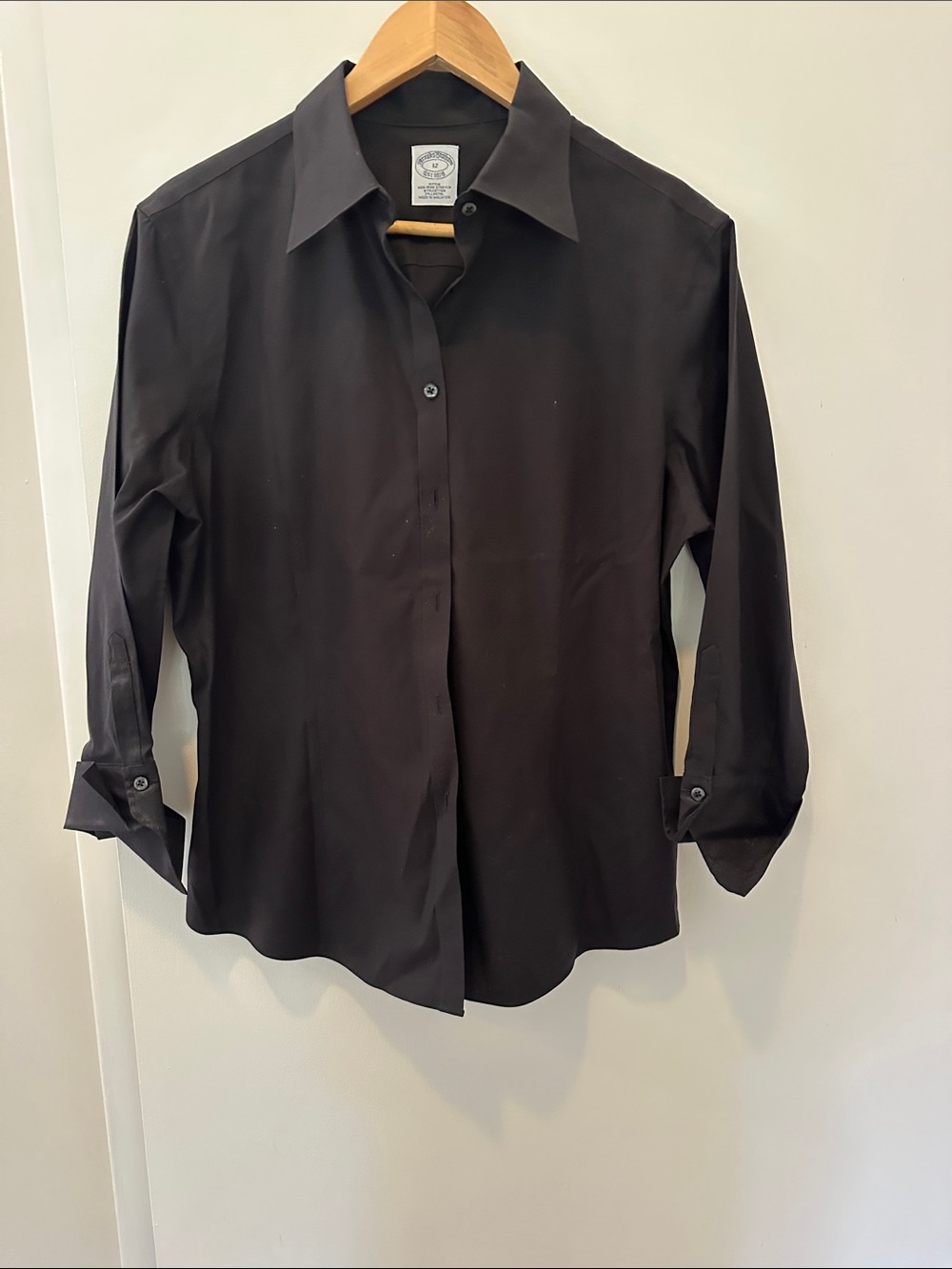 Brooks Brothers Black Women's Button-Front Dress Shirt